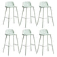 Modern Style Bar-stool Plastic Counter Bar Stool with Metal Legs for Home Green 6 Piece Set Clearhalo 'Bar Furniture' 'Bar Stools' 'bar_stools' 'furn' 'furn_bar_stools' 'Furniture' 'Kitchen & Dining Furniture' 5393121