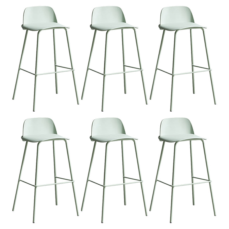 Modern Style Bar-stool Plastic Counter Bar Stool with Metal Legs for Home Green 6 Piece Set Clearhalo 'Bar Furniture' 'Bar Stools' 'bar_stools' 'furn' 'furn_bar_stools' 'Furniture' 'Kitchen & Dining Furniture' 5393121
