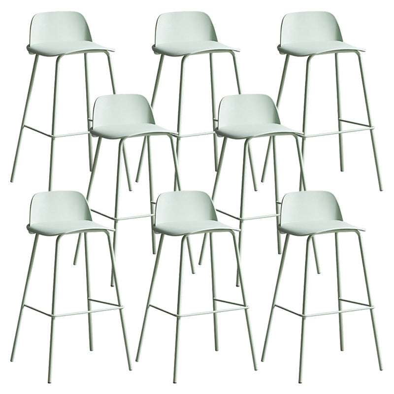 Modern Style Bar-stool Plastic Counter Bar Stool with Metal Legs for Home Green 8 Piece Set Clearhalo 'Bar Furniture' 'Bar Stools' 'bar_stools' 'furn' 'furn_bar_stools' 'Furniture' 'Kitchen & Dining Furniture' 5393122