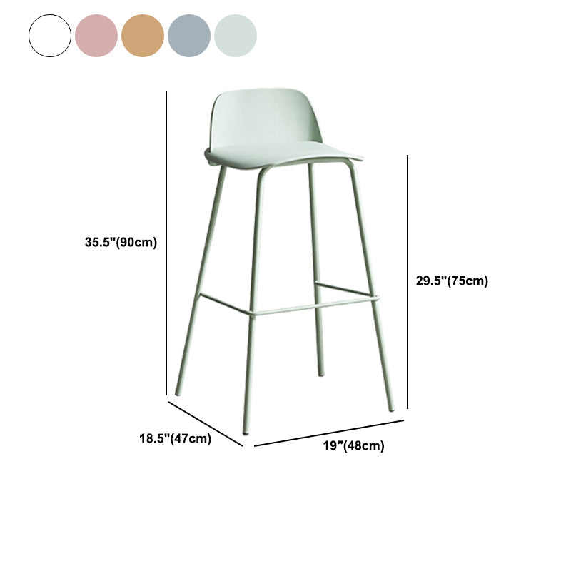 Modern Style Bar-stool Plastic Counter Bar Stool with Metal Legs for Home Clearhalo 'Bar Furniture' 'Bar Stools' 'bar_stools' 'furn' 'furn_bar_stools' 'Furniture' 'Kitchen & Dining Furniture' 5393123