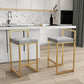 Nordic Backrest Armless Counter Stool Iron Kitchen Bar Stool with Cushion and Pedal Clearhalo 'Bar Furniture' 'Bar Stools' 'bar_stools' 'furn' 'furn_bar_stools' 'Furniture' 'Kitchen & Dining Furniture' 5393204