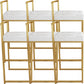 Nordic Backrest Armless Counter Stool Iron Kitchen Bar Stool with Cushion and Pedal Gloss White 6 Piece Set Clearhalo 'Bar Furniture' 'Bar Stools' 'bar_stools' 'furn' 'furn_bar_stools' 'Furniture' 'Kitchen & Dining Furniture' 5393205