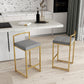 Nordic Backrest Armless Counter Stool Iron Kitchen Bar Stool with Cushion and Pedal Clearhalo 'Bar Furniture' 'Bar Stools' 'bar_stools' 'furn' 'furn_bar_stools' 'Furniture' 'Kitchen & Dining Furniture' 5393207