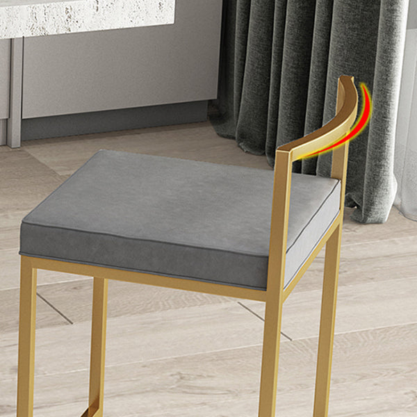 Nordic Backrest Armless Counter Stool Iron Kitchen Bar Stool with Cushion and Pedal Clearhalo 'Bar Furniture' 'Bar Stools' 'bar_stools' 'furn' 'furn_bar_stools' 'Furniture' 'Kitchen & Dining Furniture' 5393210