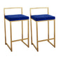 Nordic Backrest Armless Counter Stool Iron Kitchen Bar Stool with Cushion and Pedal Royal Blue 2 Piece Set Clearhalo 'Bar Furniture' 'Bar Stools' 'bar_stools' 'furn' 'furn_bar_stools' 'Furniture' 'Kitchen & Dining Furniture' 5393228