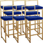 Nordic Backrest Armless Counter Stool Iron Kitchen Bar Stool with Cushion and Pedal Royal Blue 8 Piece Set Clearhalo 'Bar Furniture' 'Bar Stools' 'bar_stools' 'furn' 'furn_bar_stools' 'Furniture' 'Kitchen & Dining Furniture' 5393231