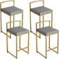 Nordic Backrest Armless Counter Stool Iron Kitchen Bar Stool with Cushion and Pedal Grey 4 Piece Set Clearhalo 'Bar Furniture' 'Bar Stools' 'bar_stools' 'furn' 'furn_bar_stools' 'Furniture' 'Kitchen & Dining Furniture' 5393233