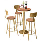 1/2/3/4 Pieces Glam Round Bar Table Set Bistro Set with Faux Marble Top