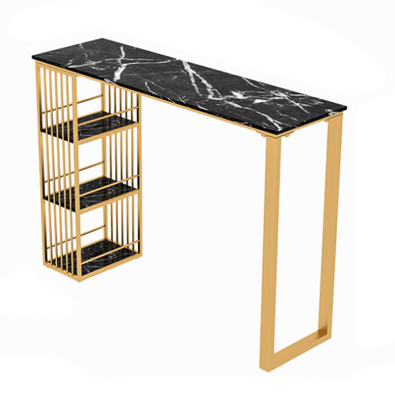 1/3/5 pezzi tavolo da barra glam set da tavolo rettangolare set di bistrot top in marmo con scaffale con scaffale