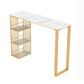 1/3/5 pezzi tavolo da barra glam set da tavolo rettangolare set di bistrot top in marmo con scaffale con scaffale