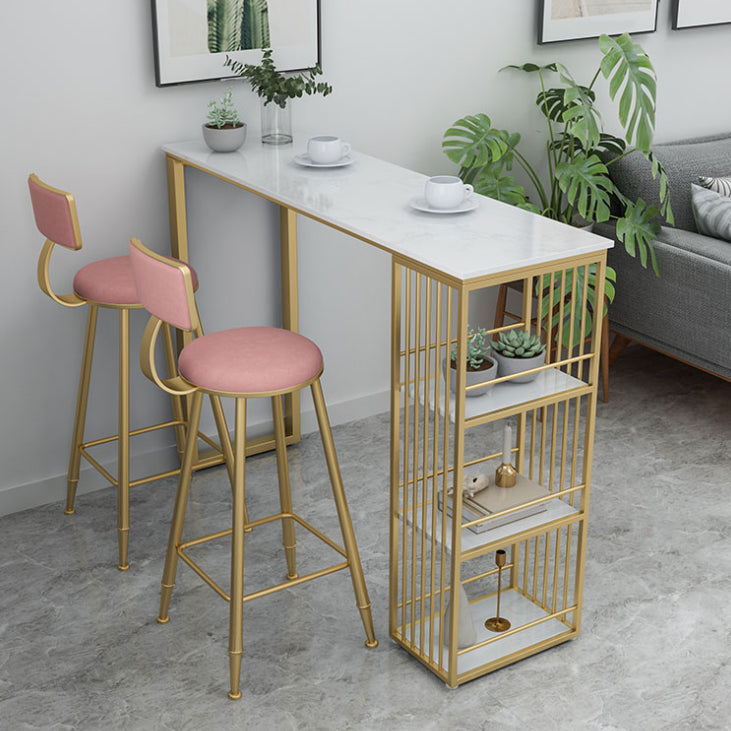 1/3/5 pezzi tavolo da barra glam set da tavolo rettangolare set di bistrot top in marmo con scaffale con scaffale