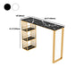 1/3/5 pezzi tavolo da barra glam set da tavolo rettangolare set di bistrot top in marmo con scaffale con scaffale