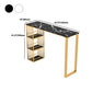 1/3/5 pezzi tavolo da barra glam set da tavolo rettangolare set di bistrot top in marmo con scaffale con scaffale