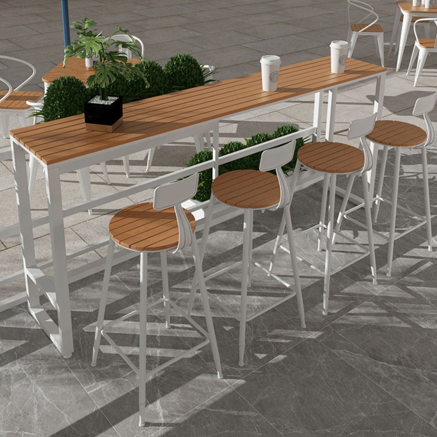 Mesa de mesa de pub de madera de ingeniería moderna 1/2/5 Piezas Rectangle Contador de caballete Rectangle Juego