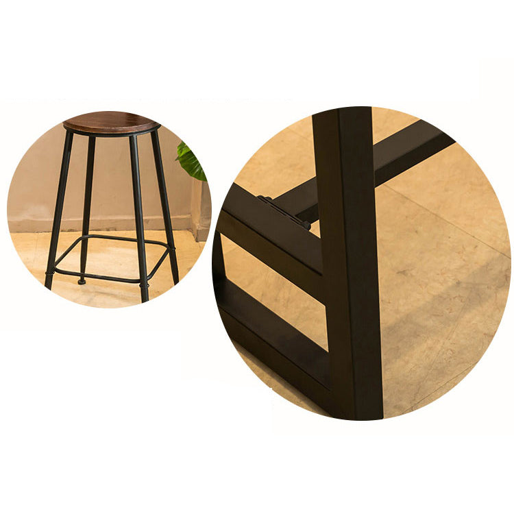 Modern Rectangle Solid Wood Bar Table Set 1/5/9 Pieces Counter Table with Black Stools Clearhalo 'Bar Furniture' 'furn' 'furn_home_bar_bar_sets' 'Furniture' 'Home Bars & Bar Sets' 'home_bar_bar_sets' 'Kitchen & Dining Furniture' 5393364
