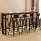 Modern Rectangle Solid Wood Bar Table Set 1/5/9 Pieces Counter Table with Black Stools Clearhalo 'Bar Furniture' 'furn' 'furn_home_bar_bar_sets' 'Furniture' 'Home Bars & Bar Sets' 'home_bar_bar_sets' 'Kitchen & Dining Furniture' 5393366