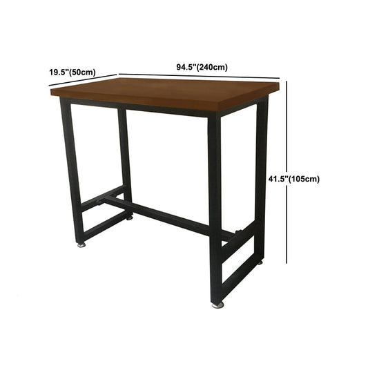 Modern Rectangle Solid Wood Bar Table Set 1/5/9 Pieces Counter Table with Black Stools Clearhalo 'Bar Furniture' 'furn' 'furn_home_bar_bar_sets' 'Furniture' 'Home Bars & Bar Sets' 'home_bar_bar_sets' 'Kitchen & Dining Furniture' 5393387