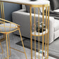Glam Oval Bar Set Storage 1/2/3 Pieces Stone Counter Height Set in Gold Clearhalo 'Bar Furniture' 'furn' 'furn_home_bar_bar_sets' 'Furniture' 'Home Bars & Bar Sets' 'home_bar_bar_sets' 'Kitchen & Dining Furniture' 5393401