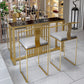 Set di tavoli da bar di lusso tradizionale 1/3/5 pezzi con una base d'oro