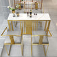 Set di tavoli da bar di lusso tradizionale 1/3/5 pezzi con una base d'oro