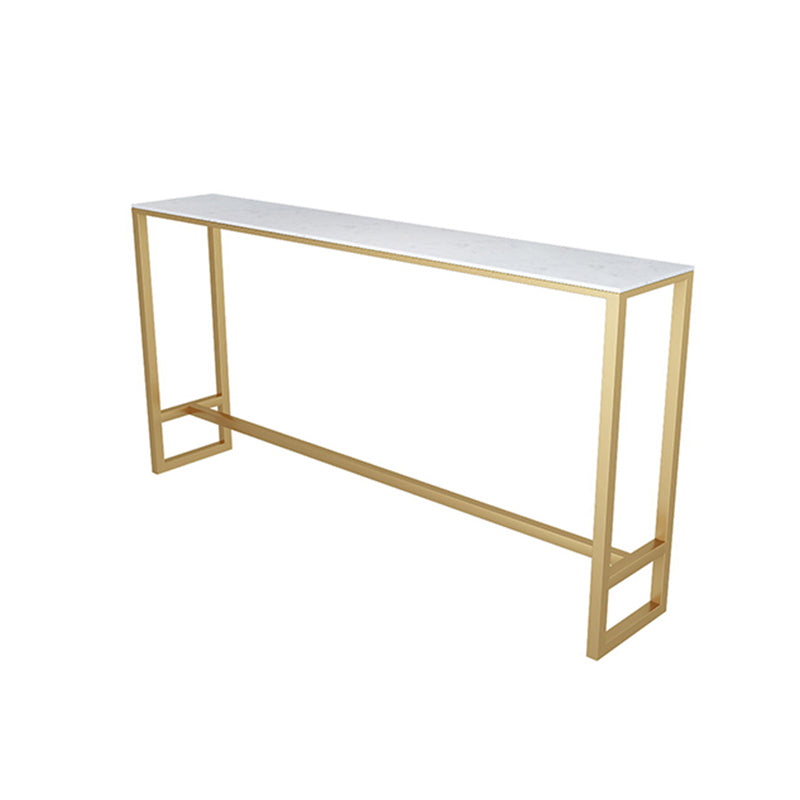 1/2/7 pièces Glam Glam Iron Bar Table Recangle Recangle Bistro en marbre en faux marbre avec repose-pied