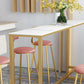 1/2/7 pièces Glam Glam Iron Bar Table Recangle Recangle Bistro en marbre en faux marbre avec repose-pied