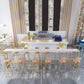 1/2/7 pièces Glam Glam Iron Bar Table Recangle Recangle Bistro en marbre en faux marbre avec repose-pied