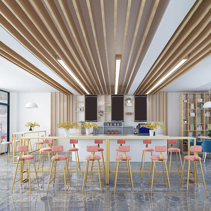 1/2/7 pièces Glam Glam Iron Bar Table Recangle Recangle Bistro en marbre en faux marbre avec repose-pied