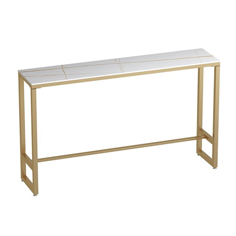 1/3 pezzi Glam Iron Bistro set rettangolo tavolo da barra in pietra bianco set con poggiapiedi