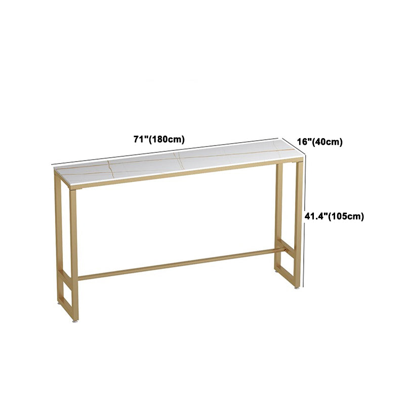 1/3 pezzi Glam Iron Bistro set rettangolo tavolo da barra in pietra bianco set con poggiapiedi