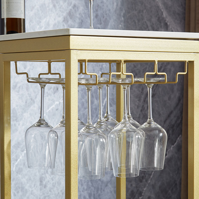 Mesa de barra de rectángulo de mármol de lujo juego 1/2 piezas de mesa con taburetes altos