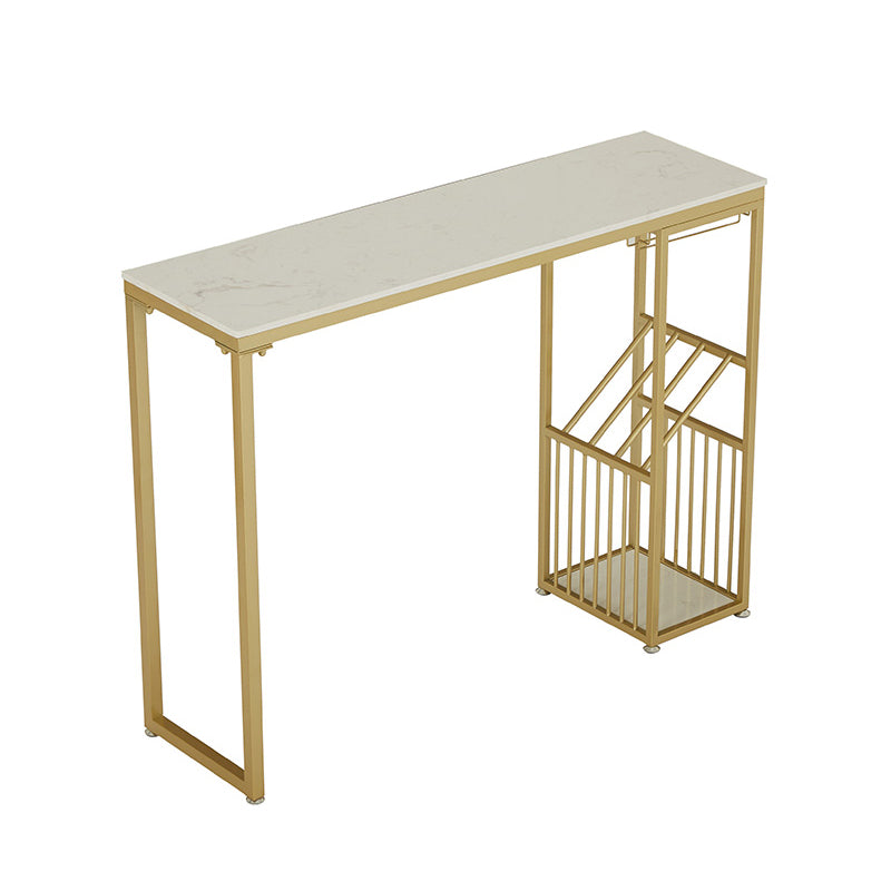 Mesa de barra de rectángulo de mármol de lujo juego 1/2 piezas de mesa con taburetes altos