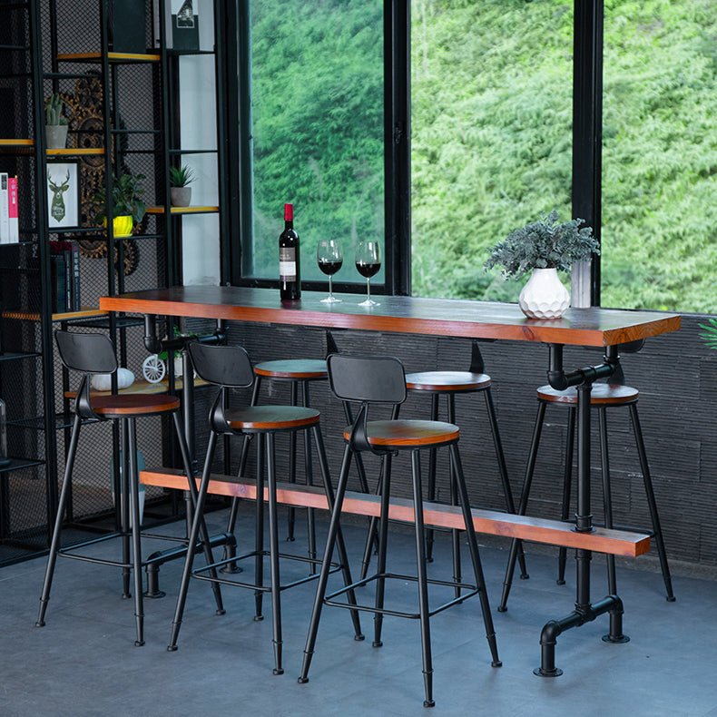 Industrial Bar Table Set 1/9 Pieces Counter Set with Black Base Clearhalo 'Bar Furniture' 'furn' 'furn_home_bar_bar_sets' 'Furniture' 'Home Bars & Bar Sets' 'home_bar_bar_sets' 'Kitchen & Dining Furniture' 5393567