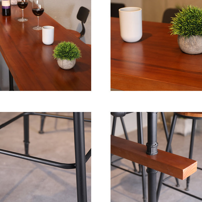 Industrial Bar Table Set 1/9 Pieces Counter Set with Black Base Clearhalo 'Bar Furniture' 'furn' 'furn_home_bar_bar_sets' 'Furniture' 'Home Bars & Bar Sets' 'home_bar_bar_sets' 'Kitchen & Dining Furniture' 5393571