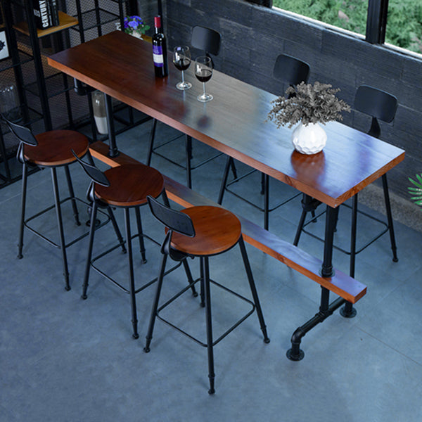 Industrial Bar Table Set 1/9 Pieces Counter Set with Black Base Clearhalo 'Bar Furniture' 'furn' 'furn_home_bar_bar_sets' 'Furniture' 'Home Bars & Bar Sets' 'home_bar_bar_sets' 'Kitchen & Dining Furniture' 5393577