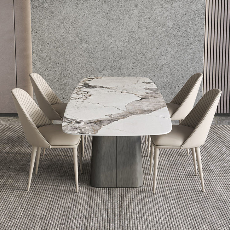 Set tavolo da pranzo moderno per la casa Set tavolo da pranzo in pietra sinterizzata da 1/4/5/7 pezzi