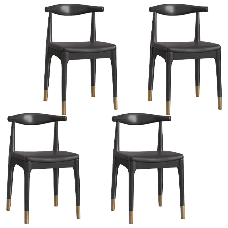 Rectangle Modern Dinette Set 1/4/5 Pieces Black Base Indoor Dining Table Set 4 Black Chairs Clearhalo 'Dining Room Sets' 'Dining Tables & Seating' 'dining_room_set' 'furn' 'furn_dining_room_set' 'Furniture' 'Kitchen & Dining Furniture' 5393620