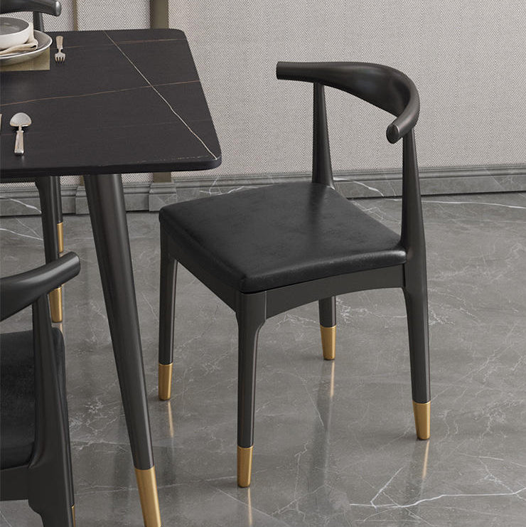 Rectangle Modern Dinette Set 1/4/5 Pieces Black Base Indoor Dining Table Set Clearhalo 'Dining Room Sets' 'Dining Tables & Seating' 'dining_room_set' 'furn' 'furn_dining_room_set' 'Furniture' 'Kitchen & Dining Furniture' 5393626