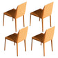 Contemporary Sintered Stone Rectangle Table Set 1/4/7 Pieces Dining Set 4 Orange Chairs Clearhalo 'Dining Room Sets' 'Dining Tables & Seating' 'dining_room_set' 'furn' 'furn_dining_room_set' 'Furniture' 'Kitchen & Dining Furniture' 5393638