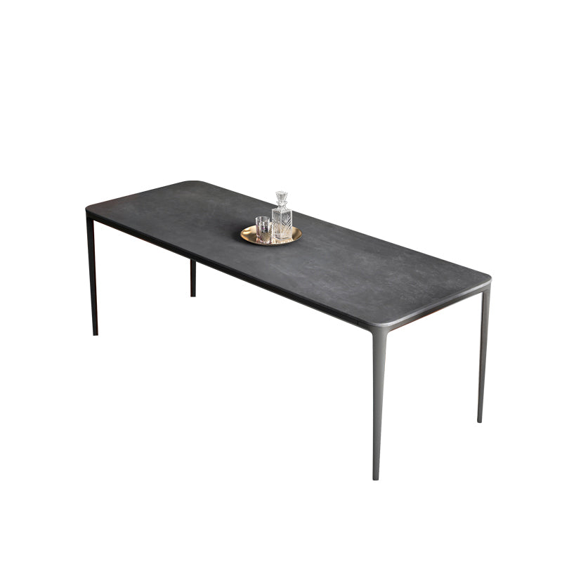 Contemporary Sintered Stone Rectangle Table Set 1/4/7 Pieces Dining Set Clearhalo 'Dining Room Sets' 'Dining Tables & Seating' 'dining_room_set' 'furn' 'furn_dining_room_set' 'Furniture' 'Kitchen & Dining Furniture' 5393644