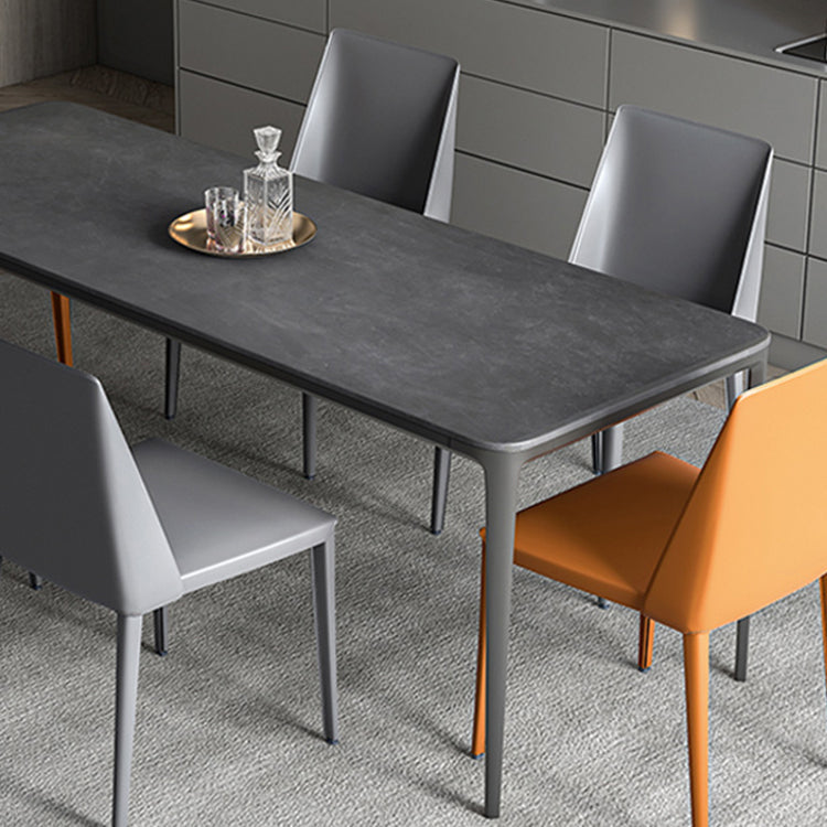 Contemporary Sintered Stone Rectangle Table Set 1/4/7 Pieces Dining Set Clearhalo 'Dining Room Sets' 'Dining Tables & Seating' 'dining_room_set' 'furn' 'furn_dining_room_set' 'Furniture' 'Kitchen & Dining Furniture' 5393645