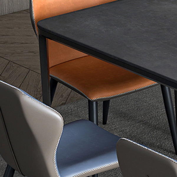 Contemporary Sintered Stone Rectangle Table Set 1/4/7 Pieces Dining Set Clearhalo 'Dining Room Sets' 'Dining Tables & Seating' 'dining_room_set' 'furn' 'furn_dining_room_set' 'Furniture' 'Kitchen & Dining Furniture' 5393646