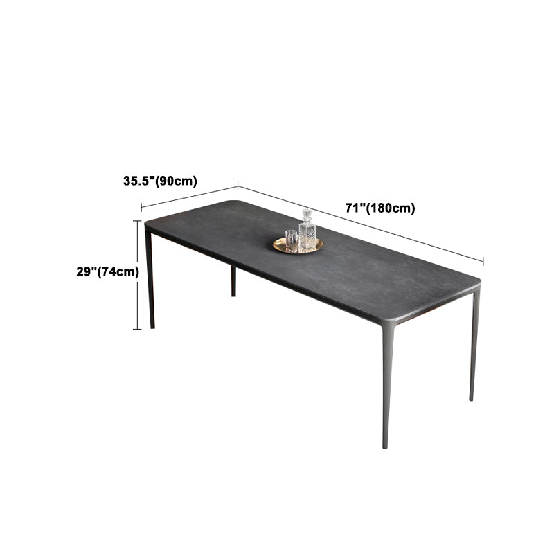 Contemporary Sintered Stone Rectangle Table Set 1/4/7 Pieces Dining Set Clearhalo 'Dining Room Sets' 'Dining Tables & Seating' 'dining_room_set' 'furn' 'furn_dining_room_set' 'Furniture' 'Kitchen & Dining Furniture' 5393652
