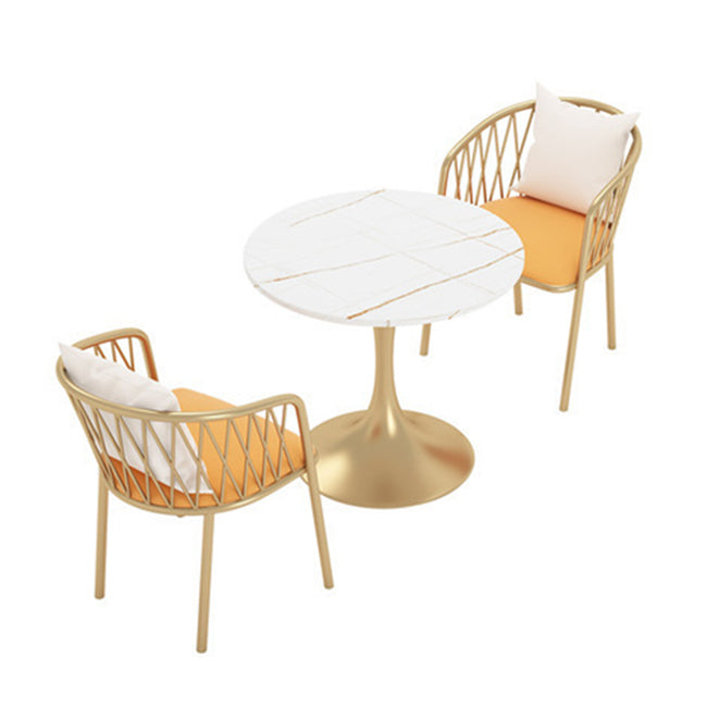 Set da pranzo nordico da 1/3/5 pezzi Tavolo da pranzo rotondo in pietra per sala da pranzo