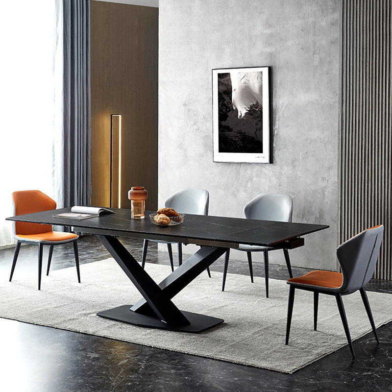 Modern Home Dining Room Set 1/4/5 Pieces Extensible Dining Table Set 5 Pieces: Table, 4 Chairs Clearhalo 'Dining Room Sets' 'Dining Tables & Seating' 'dining_room_set' 'furn' 'furn_dining_room_set' 'Furniture' 'Kitchen & Dining Furniture' 5393699