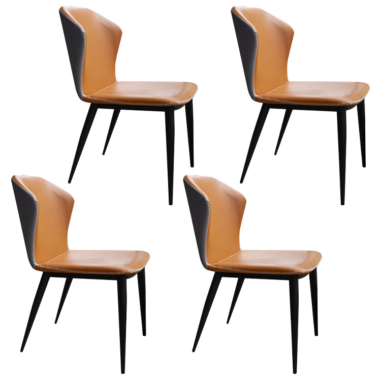 Modern Home Dining Room Set 1/4/5 Pieces Extensible Dining Table Set 4 Orange Chairs Clearhalo 'Dining Room Sets' 'Dining Tables & Seating' 'dining_room_set' 'furn' 'furn_dining_room_set' 'Furniture' 'Kitchen & Dining Furniture' 5393700