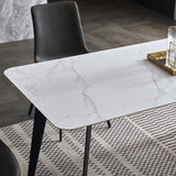 Contemporary Sintered Stone Rectangle Table Set 1/4/6 Pieces Dining Set Clearhalo 'Dining Room Sets' 'Dining Tables & Seating' 'dining_room_set' 'furn' 'furn_dining_room_set' 'Furniture' 'Kitchen & Dining Furniture' 5393716