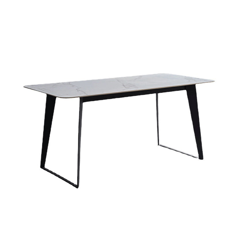 Contemporary Sintered Stone Rectangle Table Set 1/4/6 Pieces Dining Set White 70.9"L x 35.4"W Clearhalo 'Dining Room Sets' 'Dining Tables & Seating' 'dining_room_set' 'furn' 'furn_dining_room_set' 'Furniture' 'Kitchen & Dining Furniture' 5393718