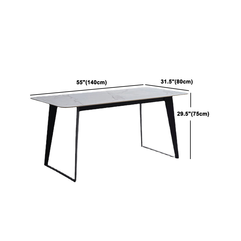 Contemporary Sintered Stone Rectangle Table Set 1/4/6 Pieces Dining Set Clearhalo 'Dining Room Sets' 'Dining Tables & Seating' 'dining_room_set' 'furn' 'furn_dining_room_set' 'Furniture' 'Kitchen & Dining Furniture' 5393722