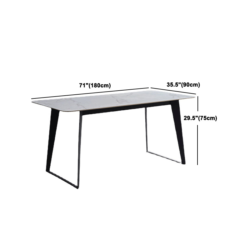 Contemporary Sintered Stone Rectangle Table Set 1/4/6 Pieces Dining Set Clearhalo 'Dining Room Sets' 'Dining Tables & Seating' 'dining_room_set' 'furn' 'furn_dining_room_set' 'Furniture' 'Kitchen & Dining Furniture' 5393724
